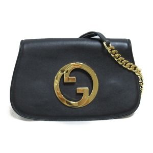 Gucci Chain Shoulder Bag Calf Black